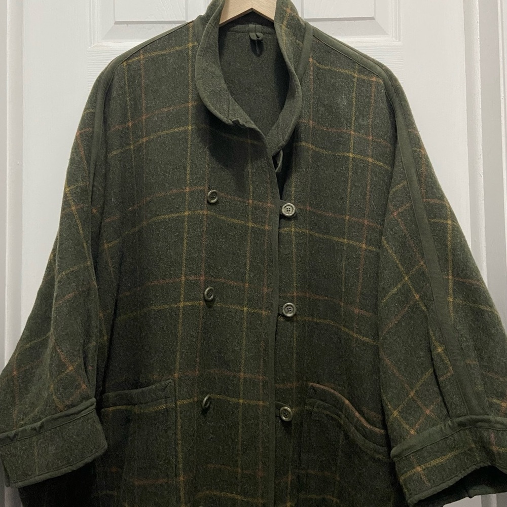 Reversible Wool Cape. Germany. OS Loden